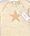 Petit Lem 2Pc  Fall/Winter Ecru Knit Romper With Star Print And Cap