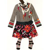 Catimini 2Pc Fall/Winter Southwest Style Dress with Matching Tights