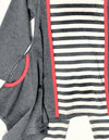 KidCuteTure 2Pc Charcoal And White Striped Tunic Set
