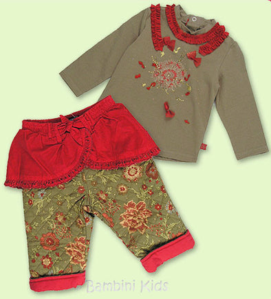 Jean Bourget 2Pc Infant Girls Fall/Winter Holiday Pant Set