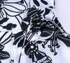 Floriane of France Black/White Tiered Soft Cotton Floral Print Full Skirt