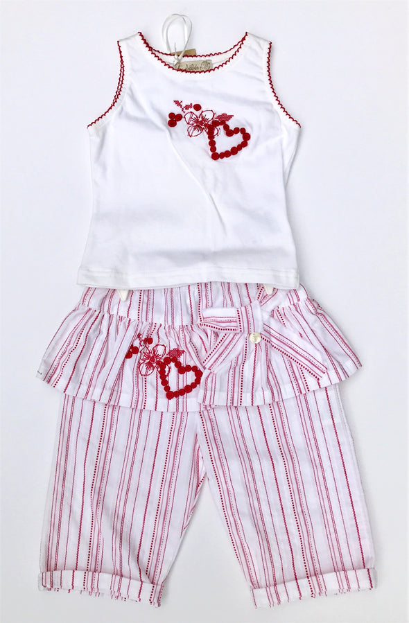 Floriane of France Girls Sleeveless 2pc Skirted Pant Set