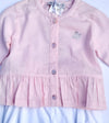 Floriane of France Infant Girls 2Pc Set Long Sleeve Pink Top With White Bloomer
