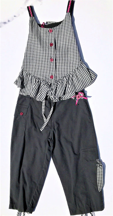 Pomme Framboise of France Girls 2Pc Black/White  Pant Set