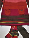 KENZO 2Pc Girls Fall/Winter Multi Stripes Sweater Knit Dress with Matching Tights