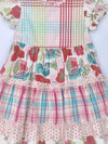 ROOM SEVEN Girls Spring/Summer Tiered Floral Cap Sleeve Dress
