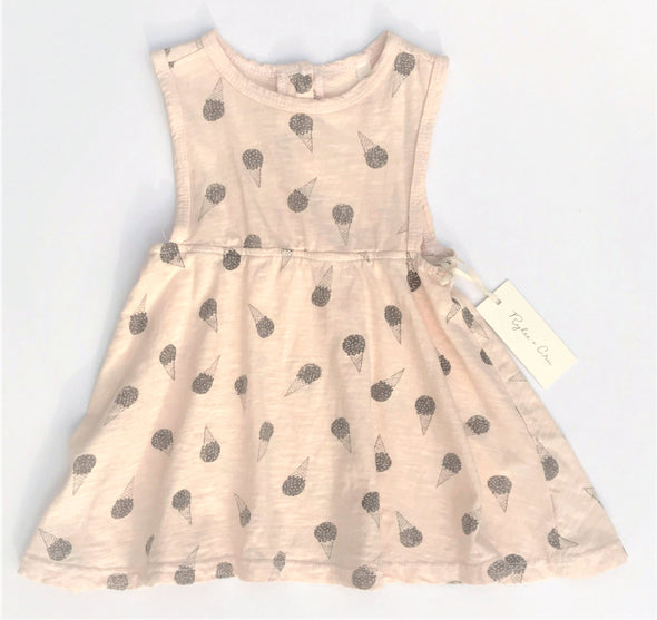 Rylee + Cru  Sleeveless Soft Cotton Dress With Ice Cream Cone Print