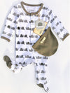 L'ovedbaby L'il Critters Gray Snails Gloved Sleeve Overall Footie 2Pc Set
