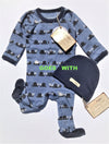 L'ovedbaby L'il Critters Swaddling Blanket Navy Snails 100% Organic Cotton