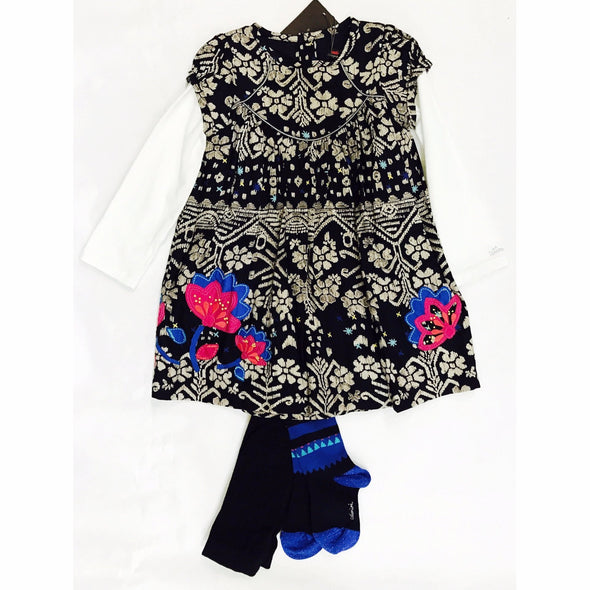 Catimini 2Pc Fall/Winter Dress with Matching Tights