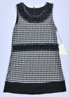 Alitsa Sleeveless Black/White Knit Houndstooth With Chiffon Trim Details Dressy Dress