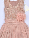 Alitsa Dusty Rose Sleeveless Lace Top Party Dress