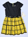 Alitsa Black/Kiwi Cap Sleeve Window Pane Dressy Dress
