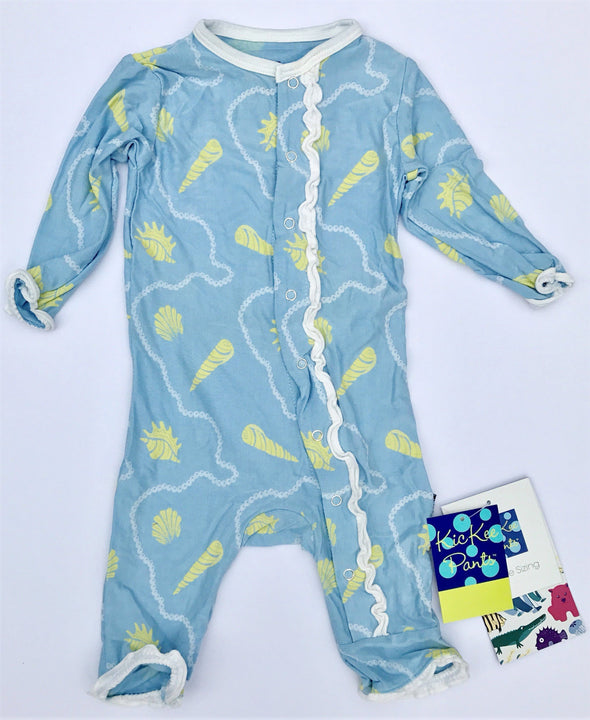 Kickee Pants Muffin Ruffle Girls Coverall With Snaps