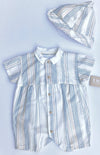 IKKS 2pc Striped Romper  With Sun Hat