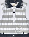 IKKS Navy/Grey Nautical Sleeveless Dress