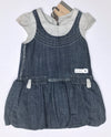 IKKS 1Pc Infant Girls Soft Denim And Silk Bubble Dress