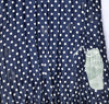 IKKS Navy Polka Dot Cap Sleeve Crinkly Silk Dress With Cotton Lining