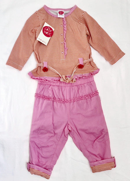 Cakewalk Infant Girls 2Pc Pink/Orange Pant Set
