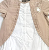 Jean Bourget Of France White and Beige Dress