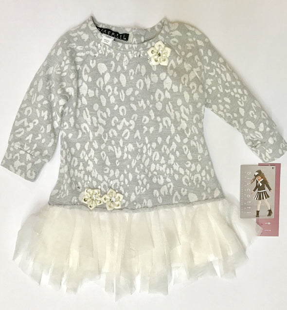 BIscotti L/S Soft Grey KnitTutu Dress