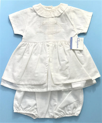 Clayeux OF France 2Pc Dress With Diaper Cover