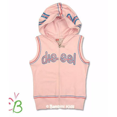 DIESEL Girls Hooded French Terry Sleeveless Sweatshirt