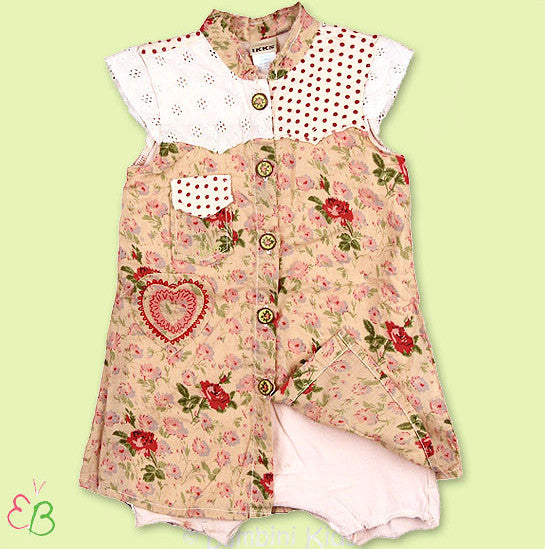 IKKS Infant Girls 1Pc Floral Romper Dress