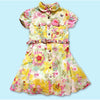 OILILY  Girls Floral Linen Dress